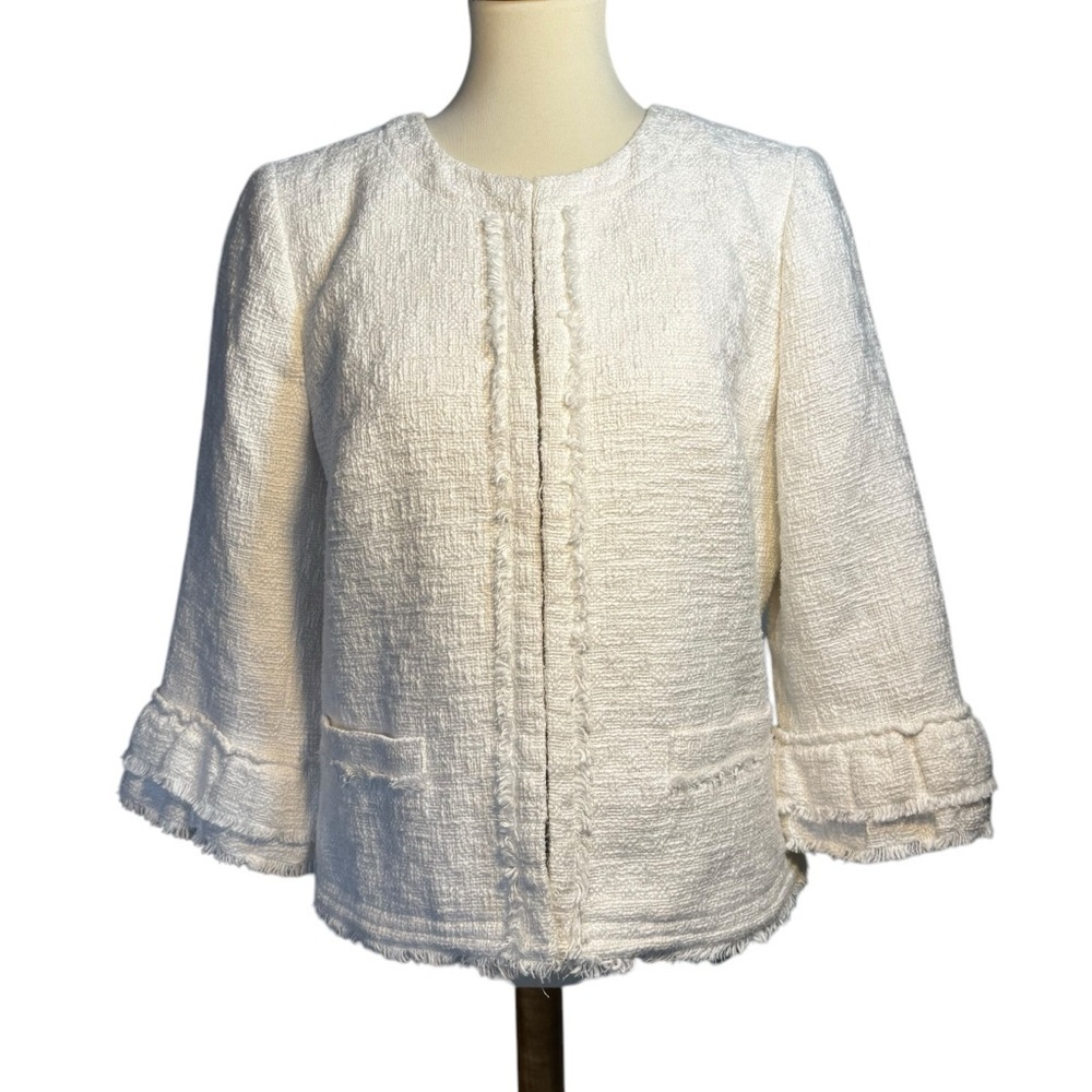 Talbots Cream Textured Blazer